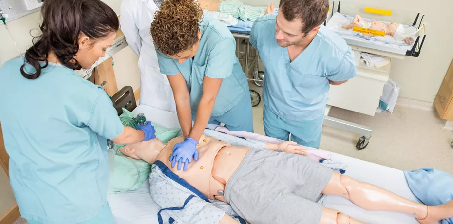 Healthcare providers performing CPR