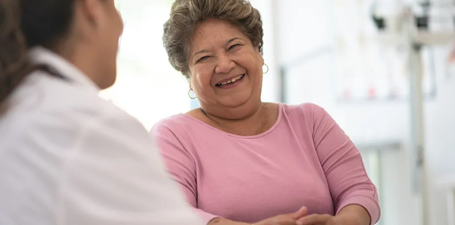 Woman with healthcare provider